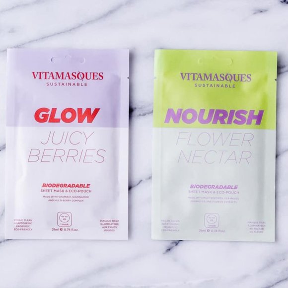 🔥3/$30 Vitamasques Nourish Flower Nectar Glow Juicy Berries Biodegradable Masks - Picture 6 of 13